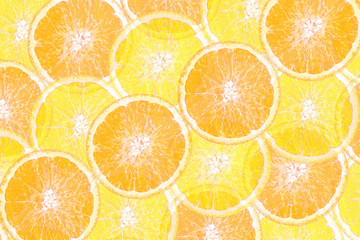 Slice of orange on white background.