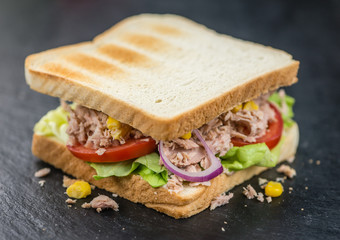 Fresh made Tuna Sandwiches (selective focus)