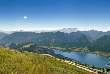 Naklejka na ściany i meble View from Schafberg mountain, Austria