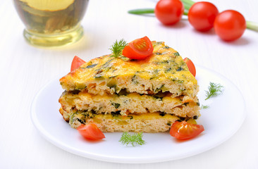 Piece of vegetable omelet