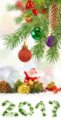 image of Christmas decorations closeup