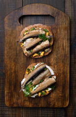 Sandwich with sprats