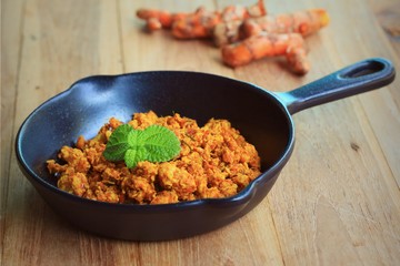 pork with yellow curry paste