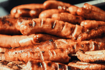 Sausages On Barbecue Grill