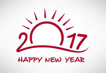 Happy New Year with symbol sun, summer