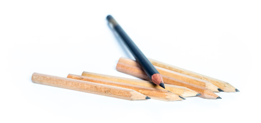 Pencil isolated on white background. selective focus