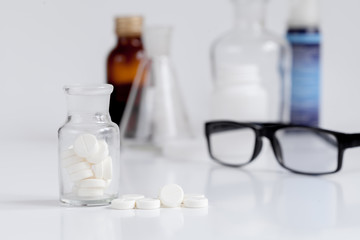bottled pills in doctor's office no one