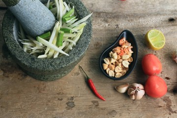 salted egg papaya salad