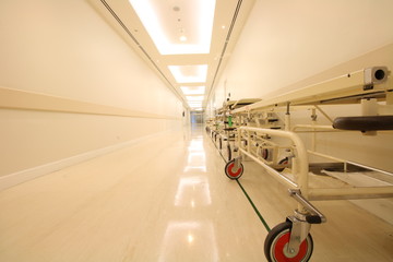  hospital walkway  patient bed