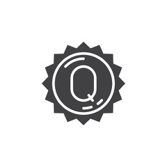 Fototapeta premium Best quality label icon vector, filled flat sign, solid pictogram isolated on white, logo illustration