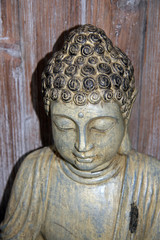 Stone Buddha / Buddha's head sculpture at the Buddhist temple