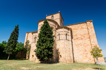 Fototapeta na wymiar San Vicente Roman Church (St. Vincent Roman Church), back side view, Avila city, Castile and Lion region (