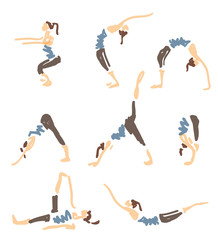 Set Of Sketched Yoga Poses