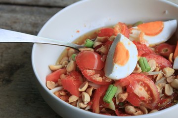 salted egg papaya salad