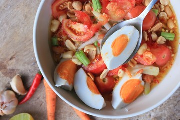 salted egg papaya salad