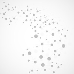 Structure molecule and communication Dna, atom, neurons. Science concept for your design. Connected lines with dots. Medical, technology, chemistry, science background. Vector illustration.