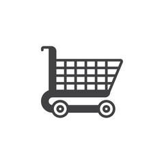 Shopping cart icon vector, filled flat sign, solid pictogram isolated on white, logo illustration