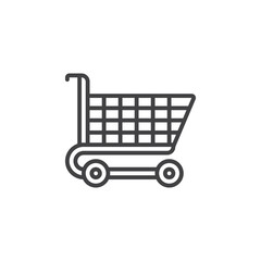Shopping cart line icon, outline vector sign, linear pictogram isolated on white. logo illustration