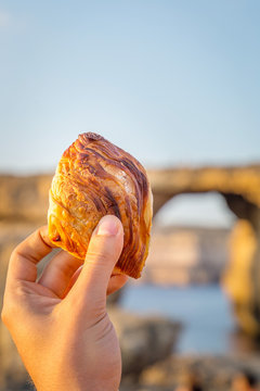 Pastizz on the Azure Window Background - Traditional Maltese Food, Vertical View