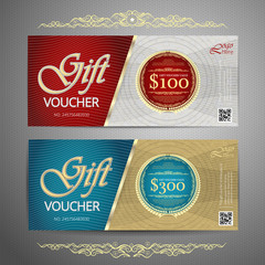 Gift voucher template with colorful pattern,cute gift voucher certificate coupon design template,Collection gift certificate business card banner calling card poster,Vector illustration