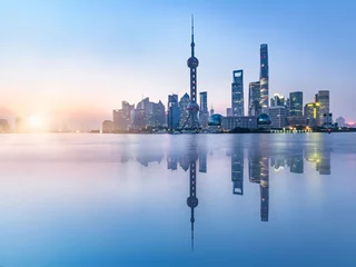 Deurstickers Shanghai mooie scène van de bund, shanghai, china.
