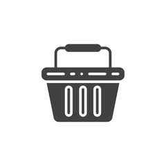 Shopping basket icon vector, filled flat sign, solid pictogram isolated on white, logo illustration