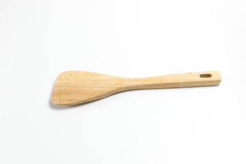 Wooden flipper or spade isolated on white background