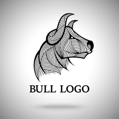 Vector Bull logo template for sport teams, business brands etc