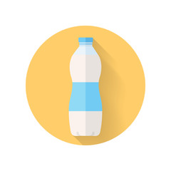Bottle of Fresh Milk Flat Style Vector Illustration