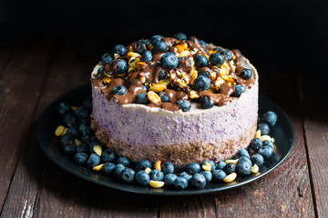 Paleo Healthy Raw Vegan Cake, Dark Food Photography