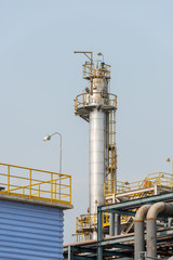 gas processing factory. landscape with gas and oil industry