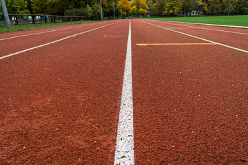 running track on a football field