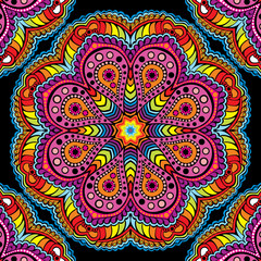 kaleidoscopic floral pattern, mandala