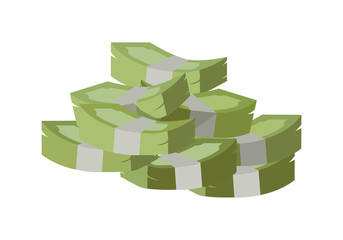 Stack of Money Vector Illustration Flat Design.