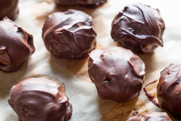 Homemade Raw Chocolate Truffles with Marzipan