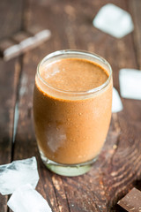Iced Drink Smoothie with Coffee Banana and Chocolate.