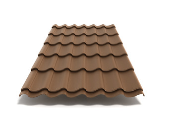 metal tile sheet 3d render isolated on white background