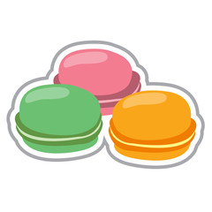 Macaroon multicolored color logo. Color illustration of desserts and pastries.
