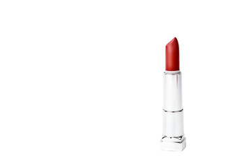 Red lipstick isolated on white background