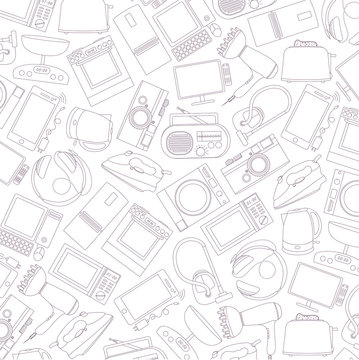vector pattern of home electronic appliances
