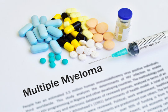 Drugs for multiple myeloma treatment, medical concept
