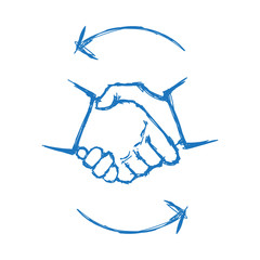 Hand-drawn handshake