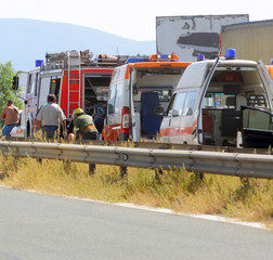 Road accident ambulance