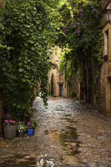 Naklejka na ściany i meble Picturesque village of Peratallada in the heart of Costa Brava, Catalonia, Spain