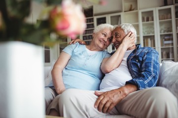 Senior couple embracing each other