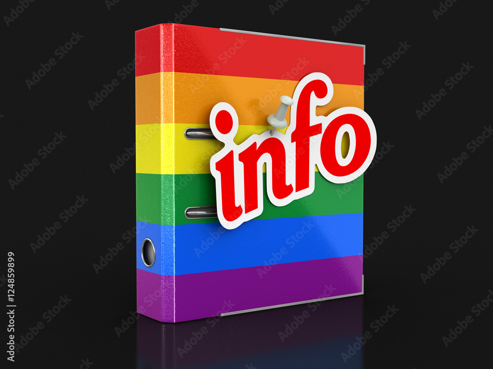 Poster multi colored folder and info. image with clipping path