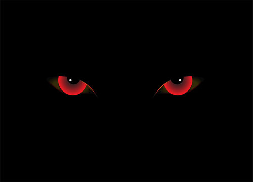 Demon eyes red color vector