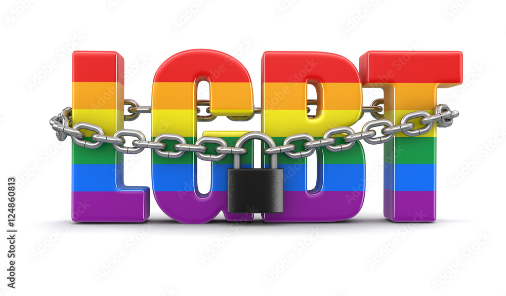 Poster text lgbt and lock. image with clipping path