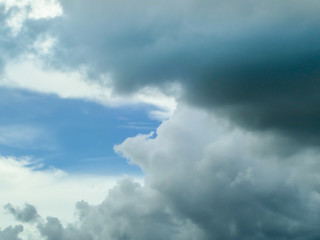 dark cloudscape and light blue sky background