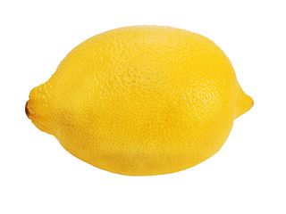 Yellow ripe lemon isolated on a white background.
